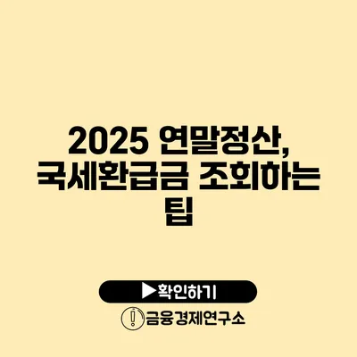 2025 연말정산, 국세환급금 조회하는 팁