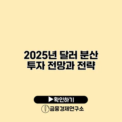 2025년 달러 분산 투자 전망과 전략