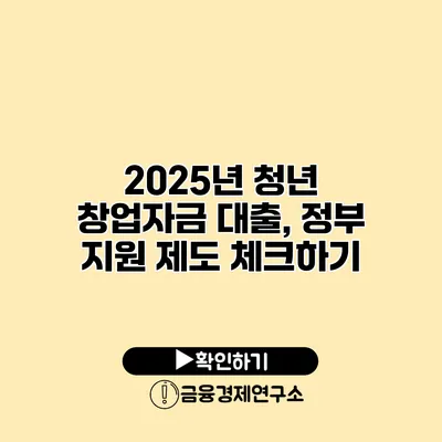 2025년 청년 창업자금 대출, 정부 지원 제도 체크하기