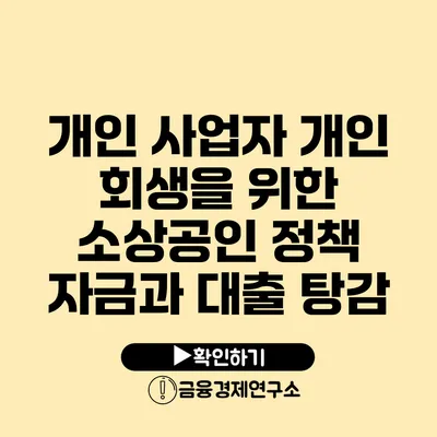 개인 사업자 개인 회생을 위한 소상공인 정책 자금과 대출 탕감