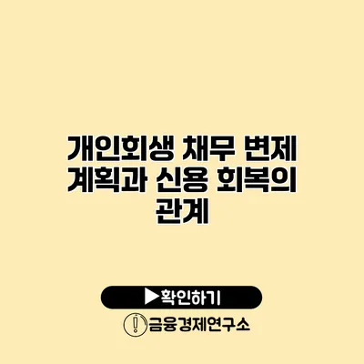 개인회생 채무 변제 계획과 신용 회복의 관계