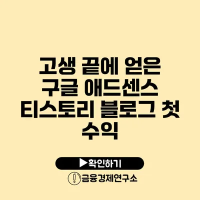 고생 끝에 얻은 구글 애드센스 티스토리 블로그 첫 수익