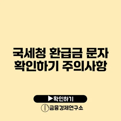 국세청 환급금 문자 확인하기 주의사항