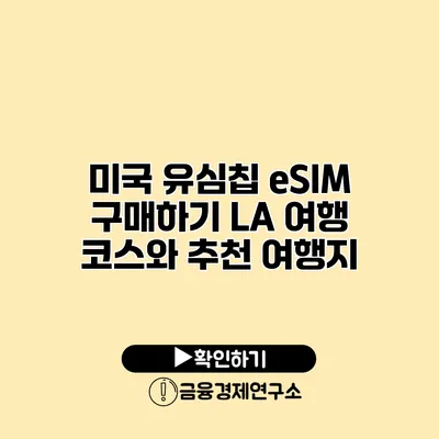 미국 유심칩 eSIM 구매하기 LA 여행 코스와 추천 여행지