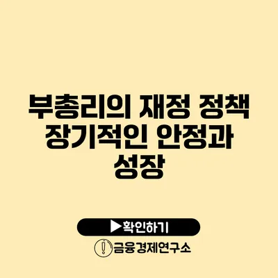 부총리의 재정 정책 장기적인 안정과 성장