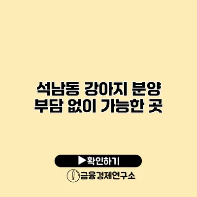 석남동 강아지 분양 부담 없이 가능한 곳