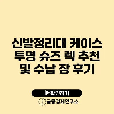 신발정리대 케이스 투명 슈즈 렉 추천 및 수납 장 후기