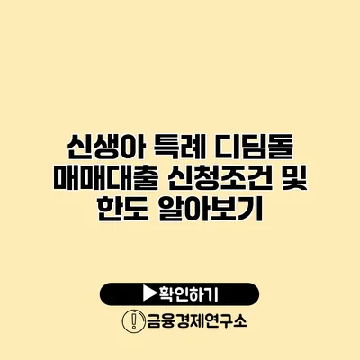 신생아 특례 디딤돌 매매대출 신청조건 및 한도 알아보기