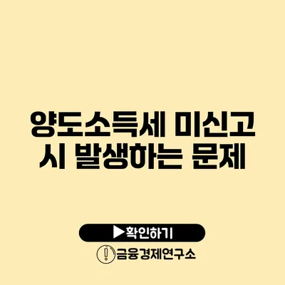 양도소득세 미신고 시 발생하는 문제