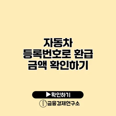 자동차 등록번호로 환급 금액 확인하기