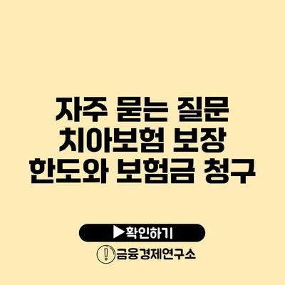 자주 묻는 질문: 치아보험 보장 한도와 보험금 청구