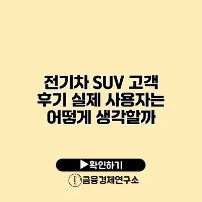 전기차 SUV 고객 후기 실제 사용자는 어떻게 생각할까?
