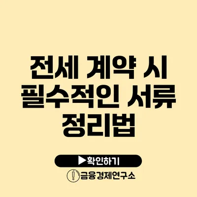 전세 계약 시 필수적인 서류 정리법