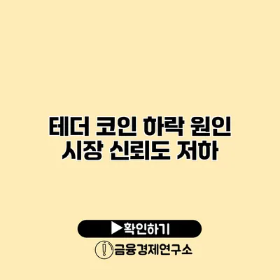 테더 코인 하락 원인 시장 신뢰도 저하