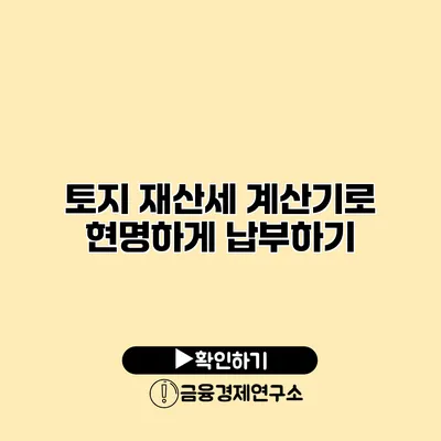 토지 재산세 계산기로 현명하게 납부하기