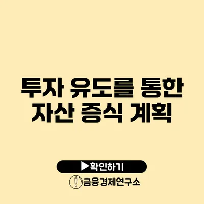 투자 유도를 통한 자산 증식 계획