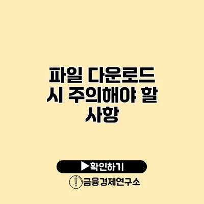 파일 다운로드 시 주의해야 할 사항