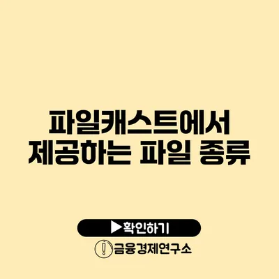 파일캐스트에서 제공하는 파일 종류