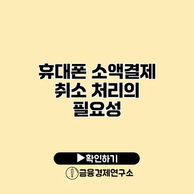 휴대폰 소액결제 취소 처리의 필요성