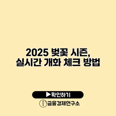 2025 벚꽃 시즌, 실시간 개화 체크 방법