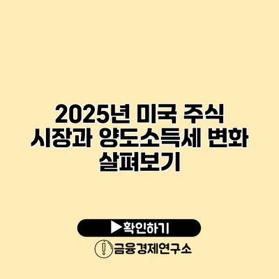 2025년 미국 주식 시장과 양도소득세 변화 살펴보기