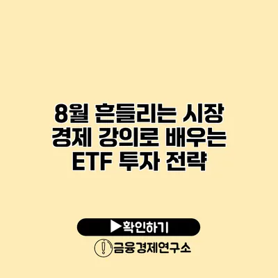 8월 흔들리는 시장 경제 강의로 배우는 ETF 투자 전략
