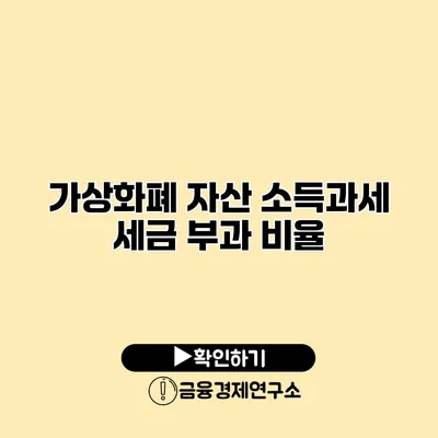 가상화폐 자산 소득과세 세금 부과 비율