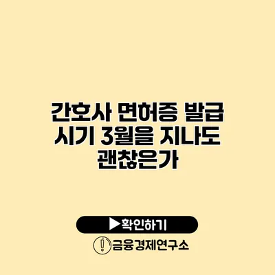 간호사 면허증 발급 시기 3월을 지나도 괜찮은가?