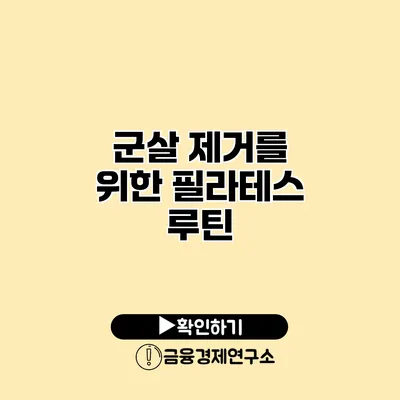 군살 제거를 위한 필라테스 루틴