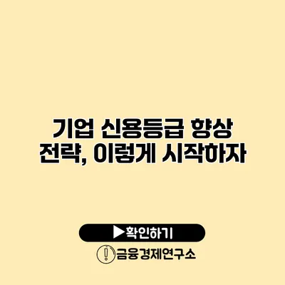 기업 신용등급 향상 전략, 이렇게 시작하자