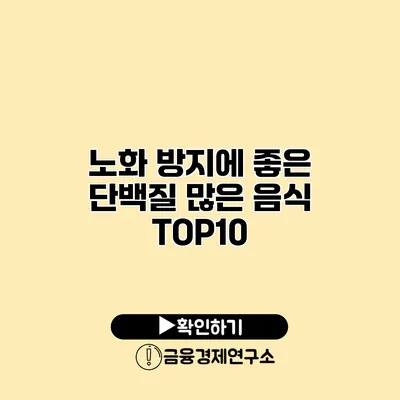 노화 방지에 좋은 단백질 많은 음식 TOP10