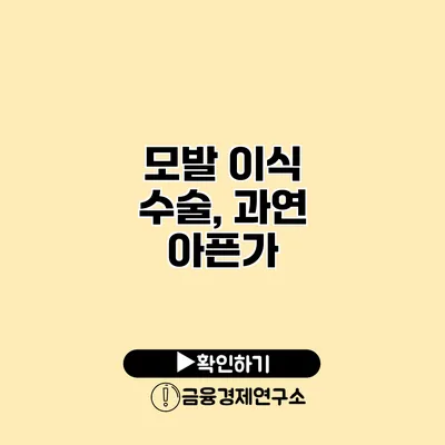 모발 이식 수술, 과연 아픈가?