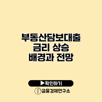 부동산담보대출 금리 상승 배경과 전망