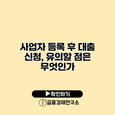 사업자 등록 후 대출 신청, 유의할 점은 무엇인가?