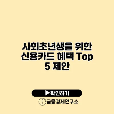 사회초년생을 위한 신용카드 혜택 Top 5 제안
