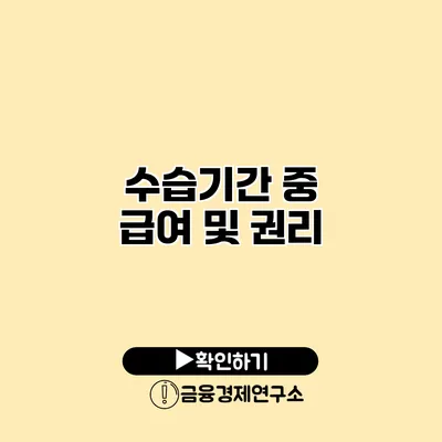수습기간 중 급여 및 권리