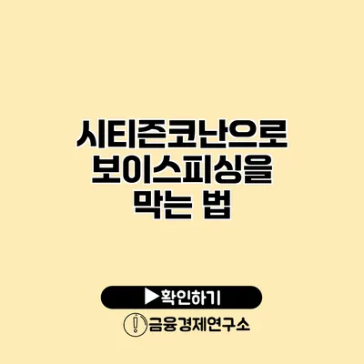 시티즌코난으로 보이스피싱을 막는 법