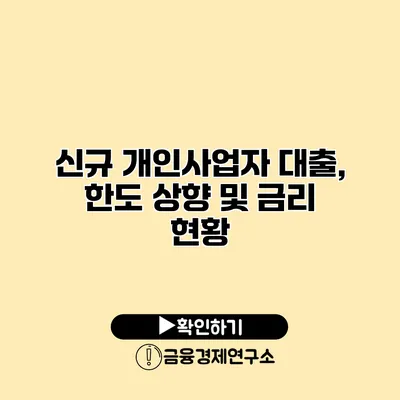 신규 개인사업자 대출, 한도 상향 및 금리 현황