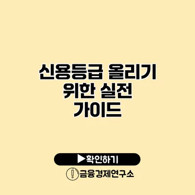 신용등급 올리기 위한 실전 가이드