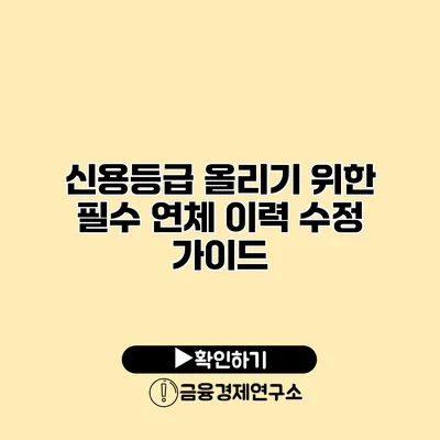 신용등급 올리기 위한 필수 연체 이력 수정 가이드