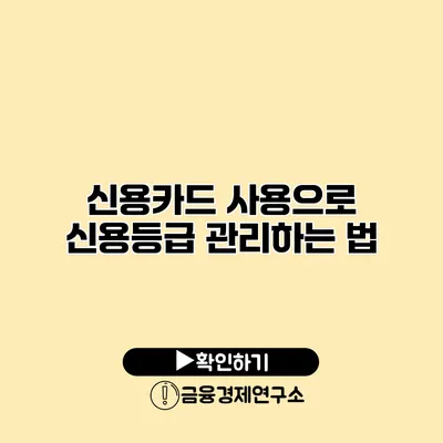 신용카드 사용으로 신용등급 관리하는 법