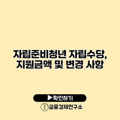 자립준비청년 자립수당, 지원금액 및 변경 사항