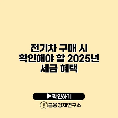 전기차 구매 시 확인해야 할 2025년 세금 혜택