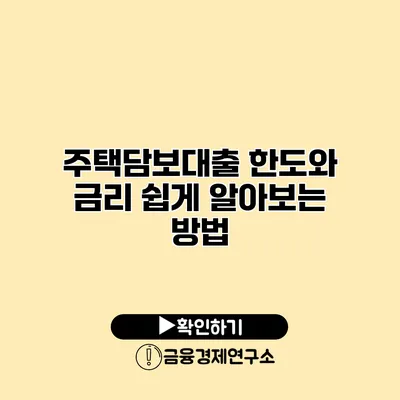 주택담보대출 한도와 금리 쉽게 알아보는 방법