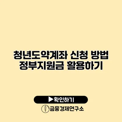 청년도약계좌 신청 방법 정부지원금 활용하기