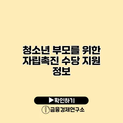 청소년 부모를 위한 자립촉진 수당 지원 정보