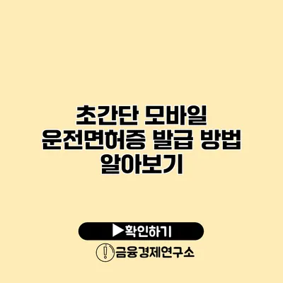 초간단 모바일 운전면허증 발급 방법 알아보기