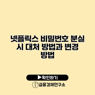 넷플릭스 비밀번호 분실 시 대처 방법과 변경 방법