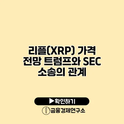 리플(XRP) 가격 전망 트럼프와 SEC 소송의 관계